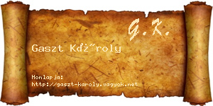 Gaszt Károly névjegykártya